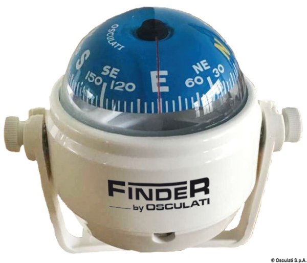 Bussola con staffa Finder bianca, rosa blu - 25.170.02